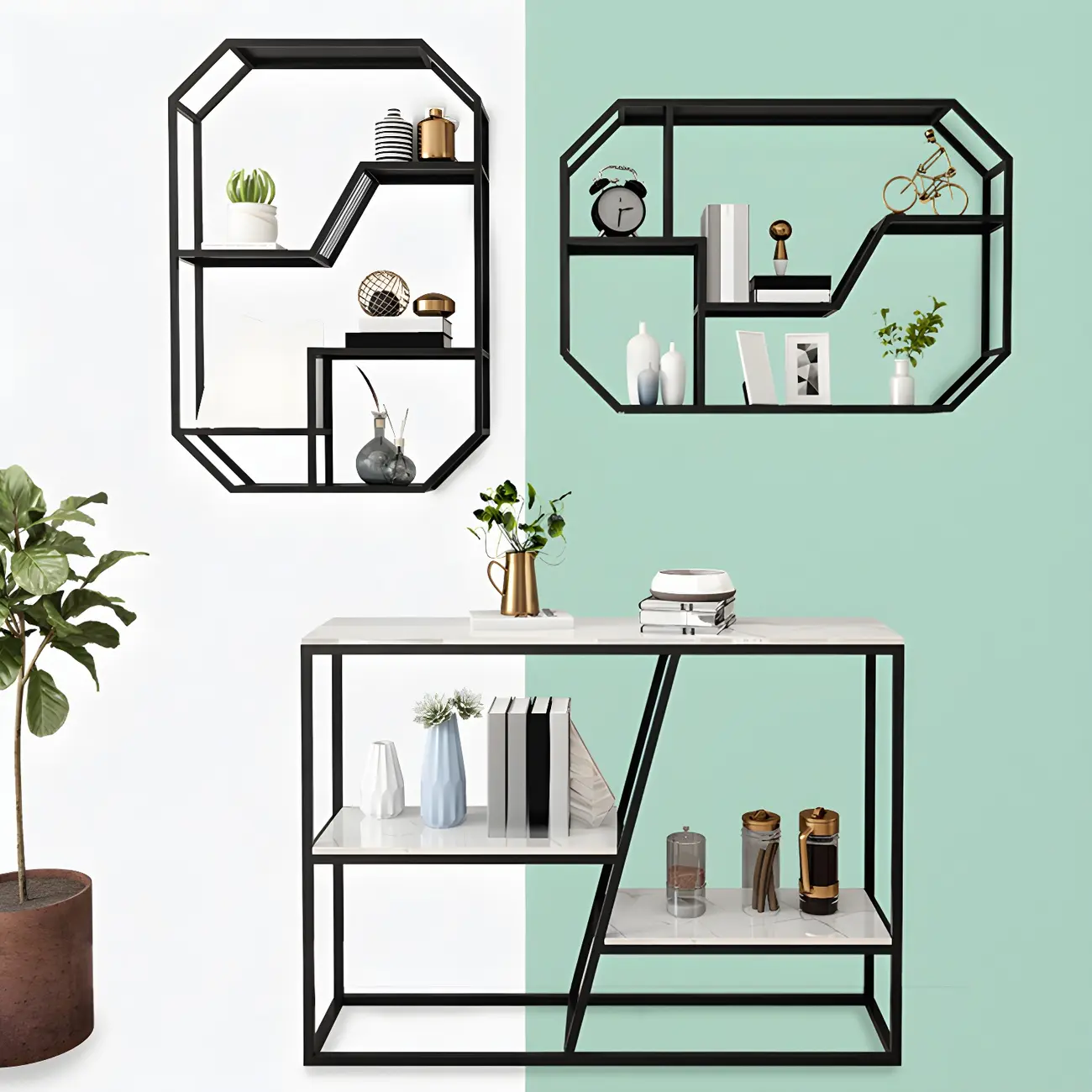 Simple Metal Black Wall-Mounted Wine Bottle Rack Image - 18 | homeyfad