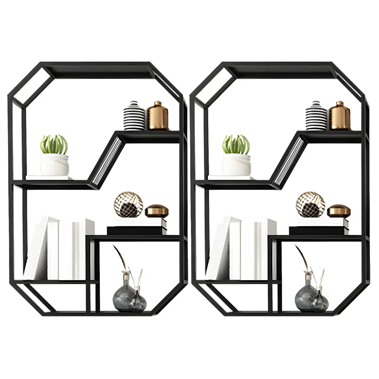 Simple Metal Black Wall-Mounted Wine Bottle Rack Image - 19