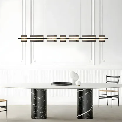 Simple Modern Rectangle Glass Pendant Light Image - 1