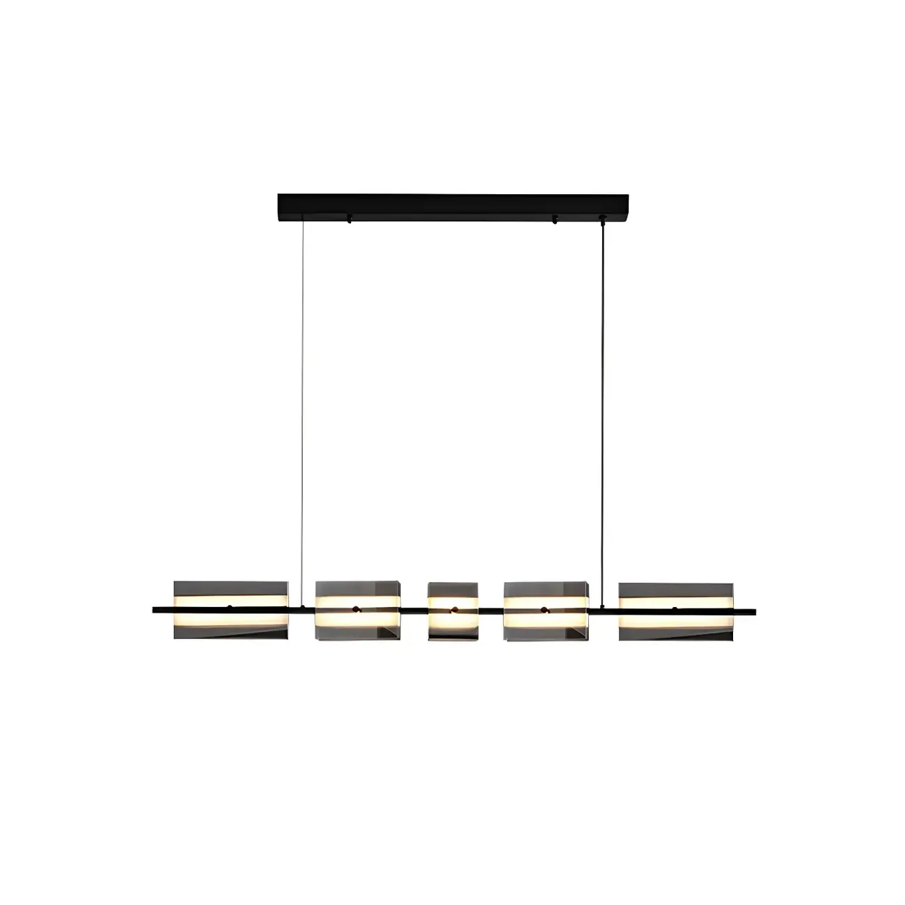 Simple Modern Rectangle Glass Pendant Light Image - 5