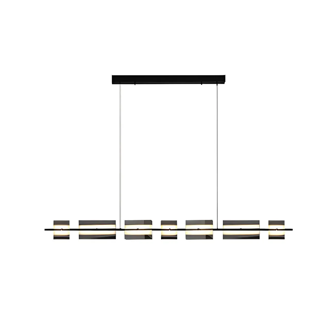 Simple Modern Rectangle Glass Pendant Light Image - 7