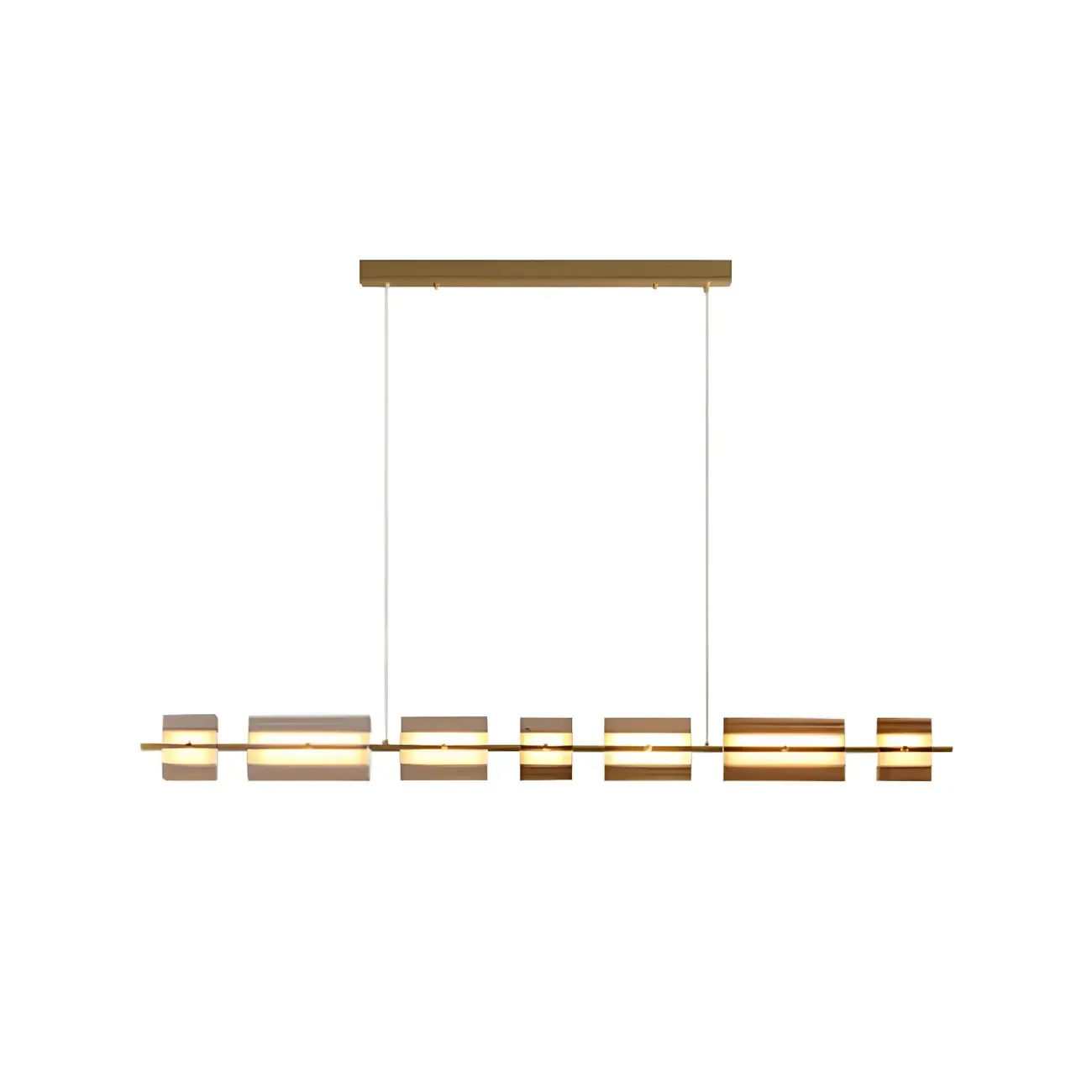 Simple Modern Rectangle Glass Pendant Light Image - 8