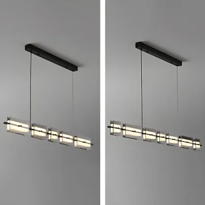 Simple Modern Rectangle Glass Pendant Light Image - 9
