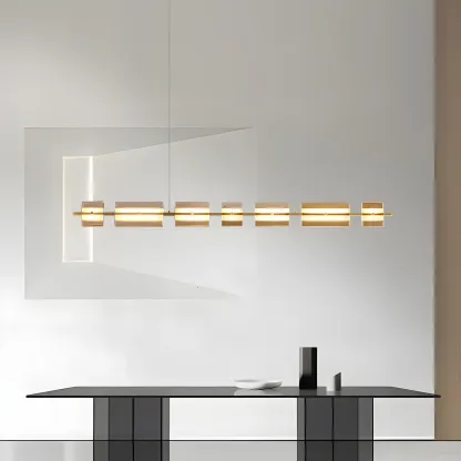 Simple Modern Rectangle Glass Pendant Light Image - 14