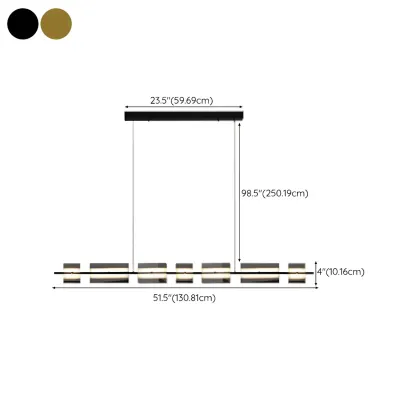 Simple Modern Rectangle Glass Pendant Light Image - 17