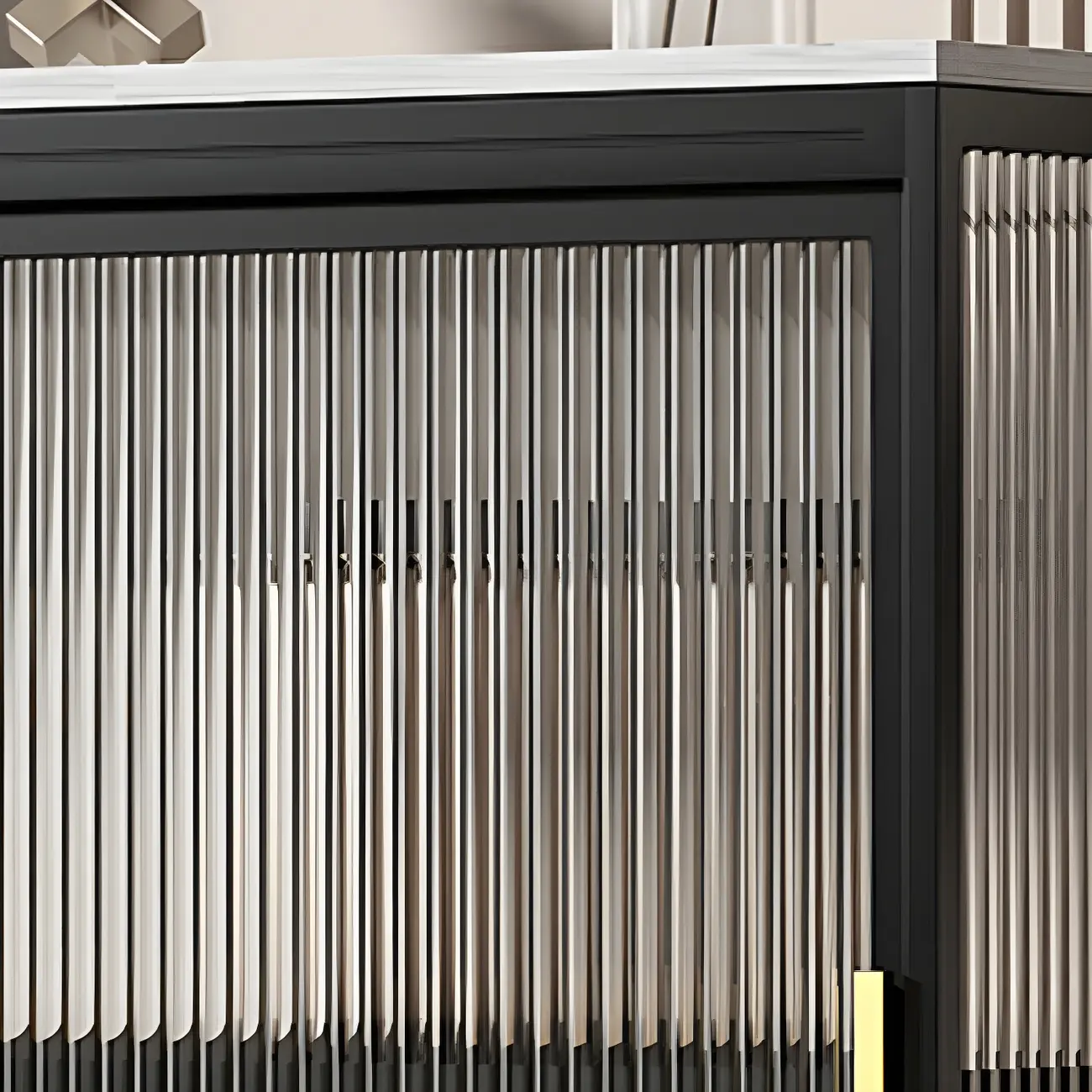 35.5" H Classic Metal Glass Display Cabinet with Sliding Door Image - 7 | homeyfad