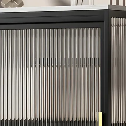 35.5" H Classic Metal Glass Display Cabinet with Sliding Door Image - 7