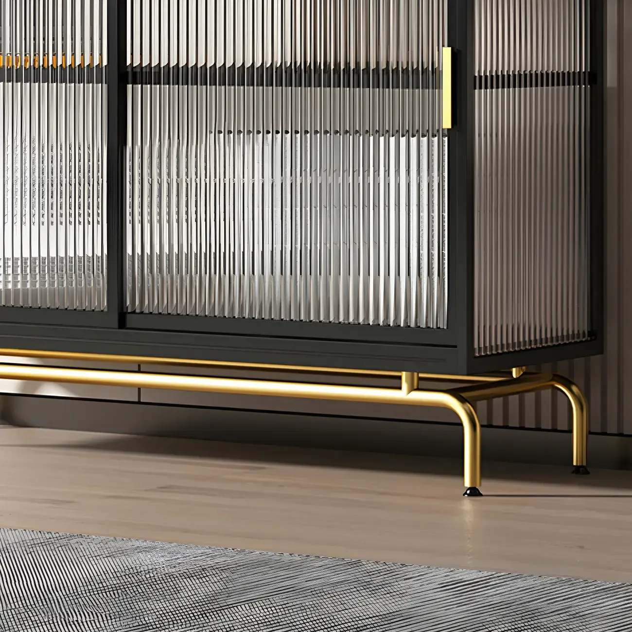 35.5" H Classic Metal Glass Display Cabinet with Sliding Door Image - 8