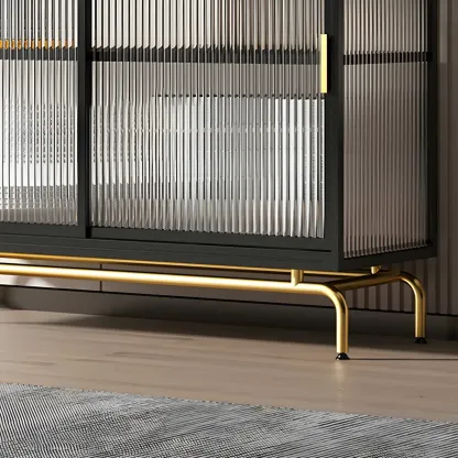 35.5" H Classic Metal Glass Display Cabinet with Sliding Door Image - 8