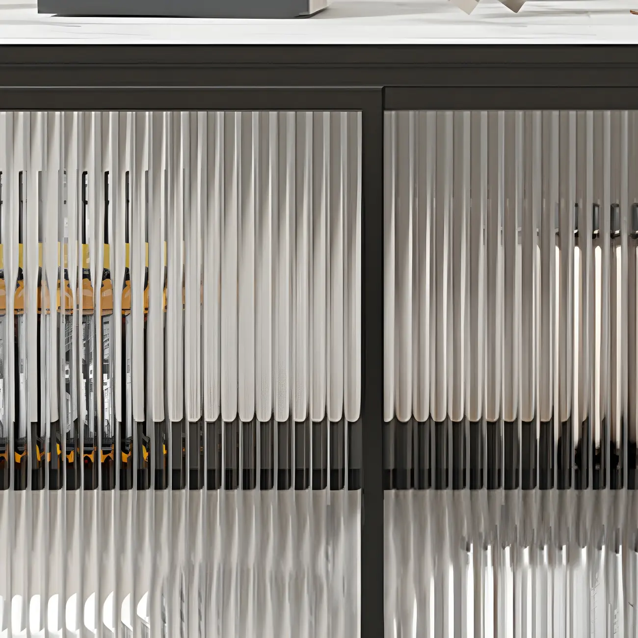 35.5" H Classic Metal Glass Display Cabinet with Sliding Door Image - 9 | homeyfad