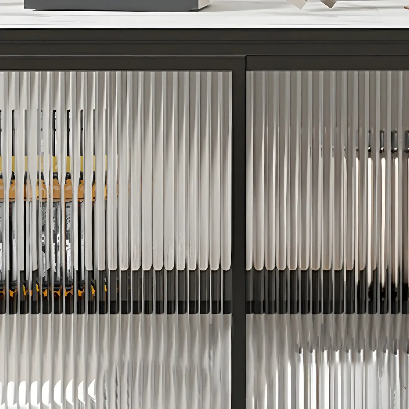 35.5" H Classic Metal Glass Display Cabinet with Sliding Door Image - 9