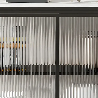 35.5" H Classic Metal Glass Display Cabinet with Sliding Door Image - 9