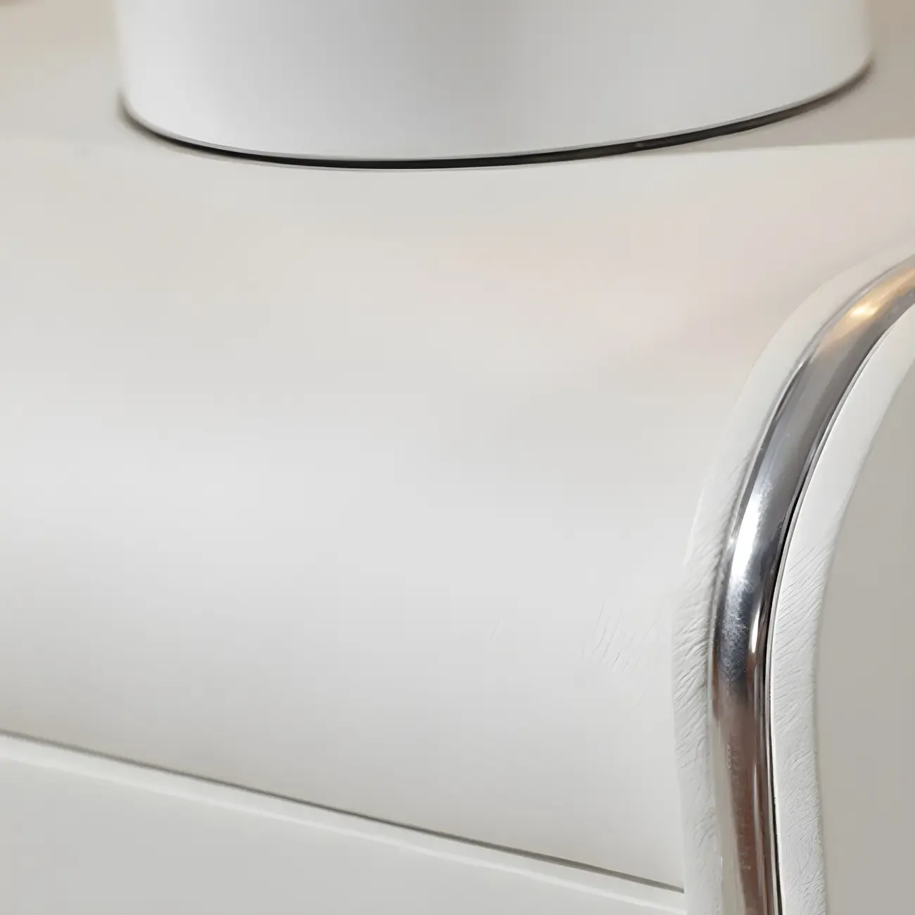 Luxurious Glossy Leather Wooden 2 Drawer Black Nightstand Image - 17