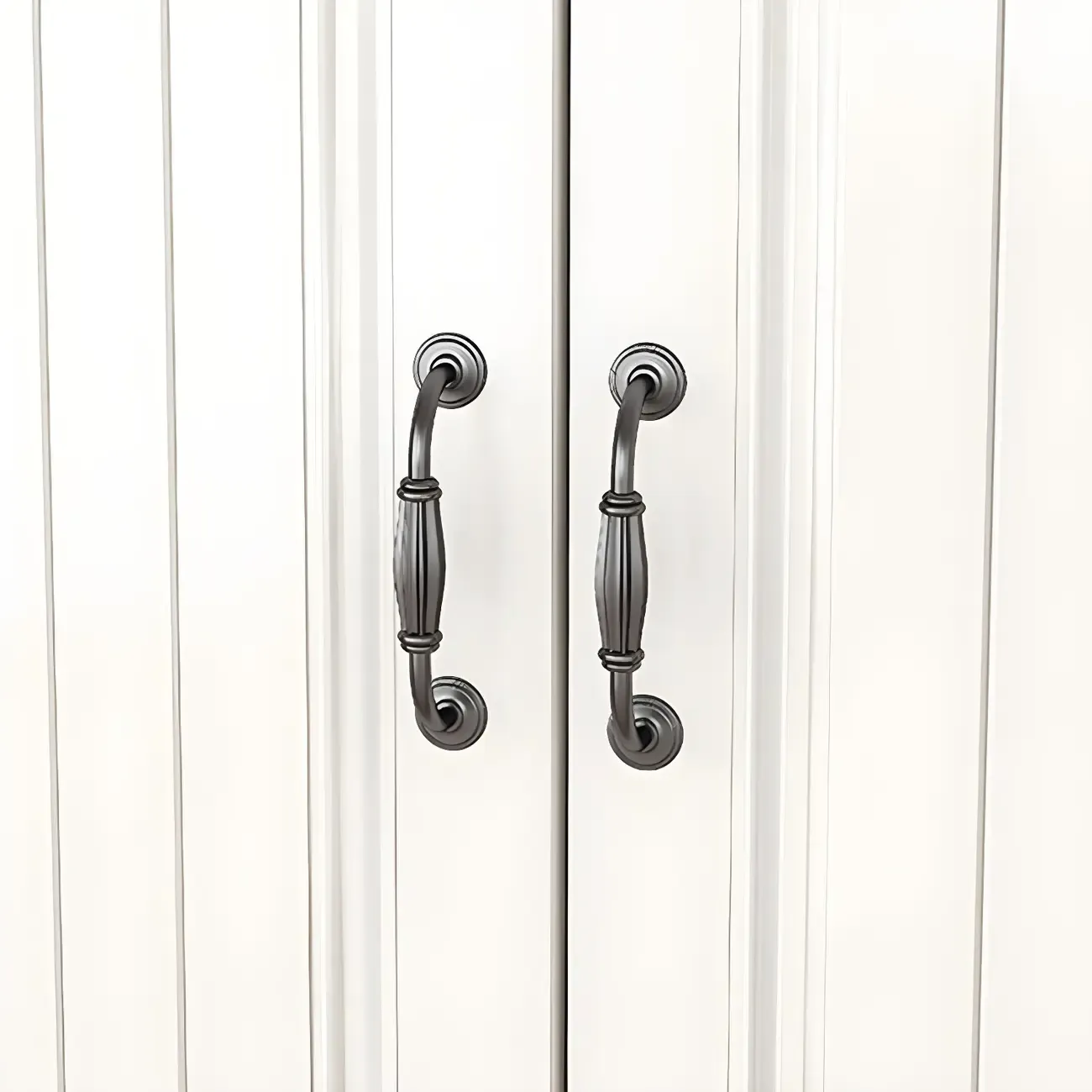 Classic White-Brown Wooden Dresser with Storage & Drawers Image - 12