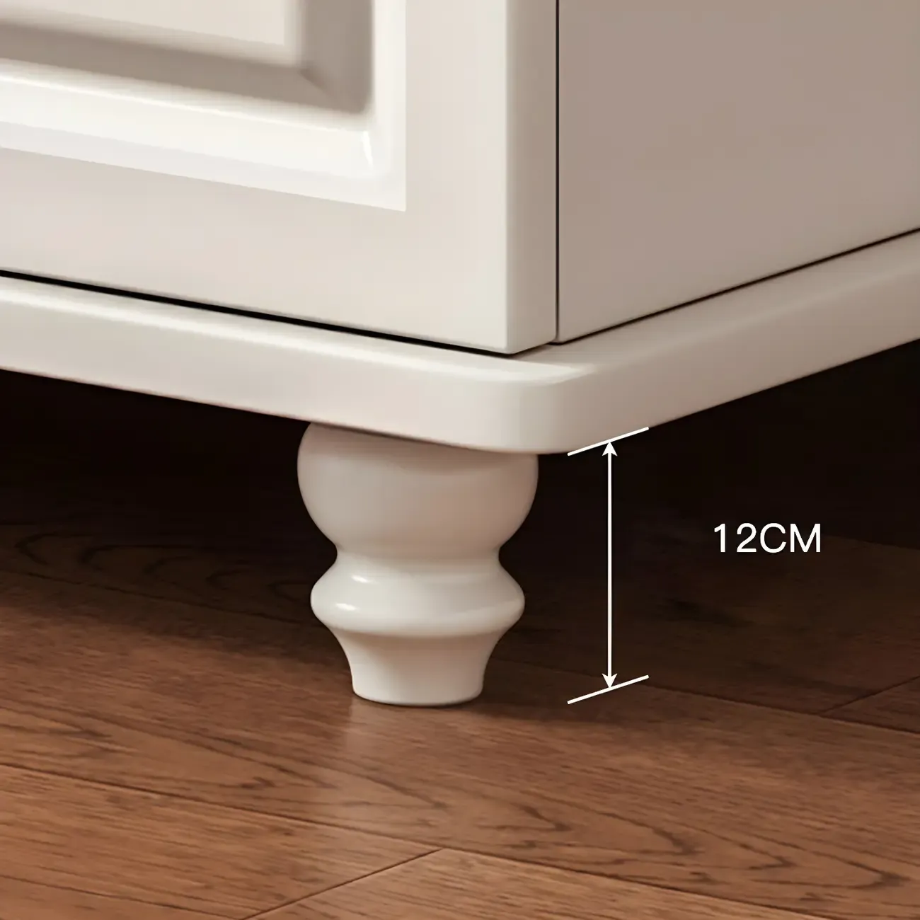 Classic White-Brown Wooden Dresser with Storage & Drawers Image - 13