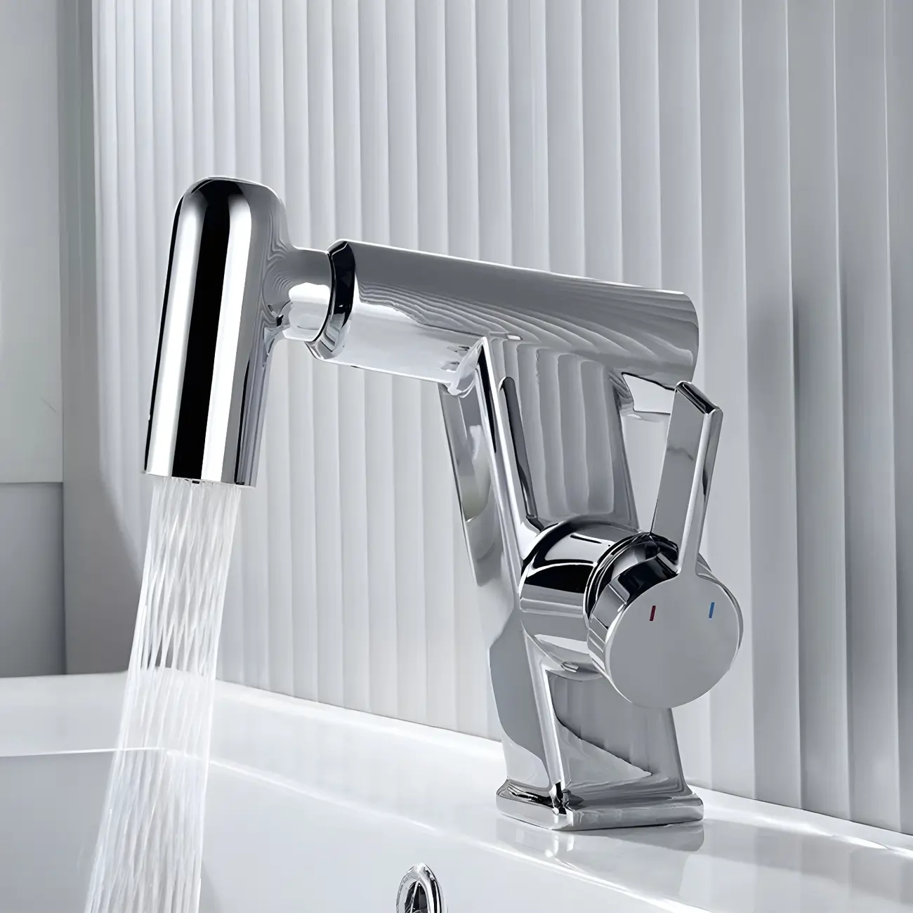 Glam Copper Matte Black Bathroom Sink Faucet with Swivel Spout Image - 3 | homeyfad