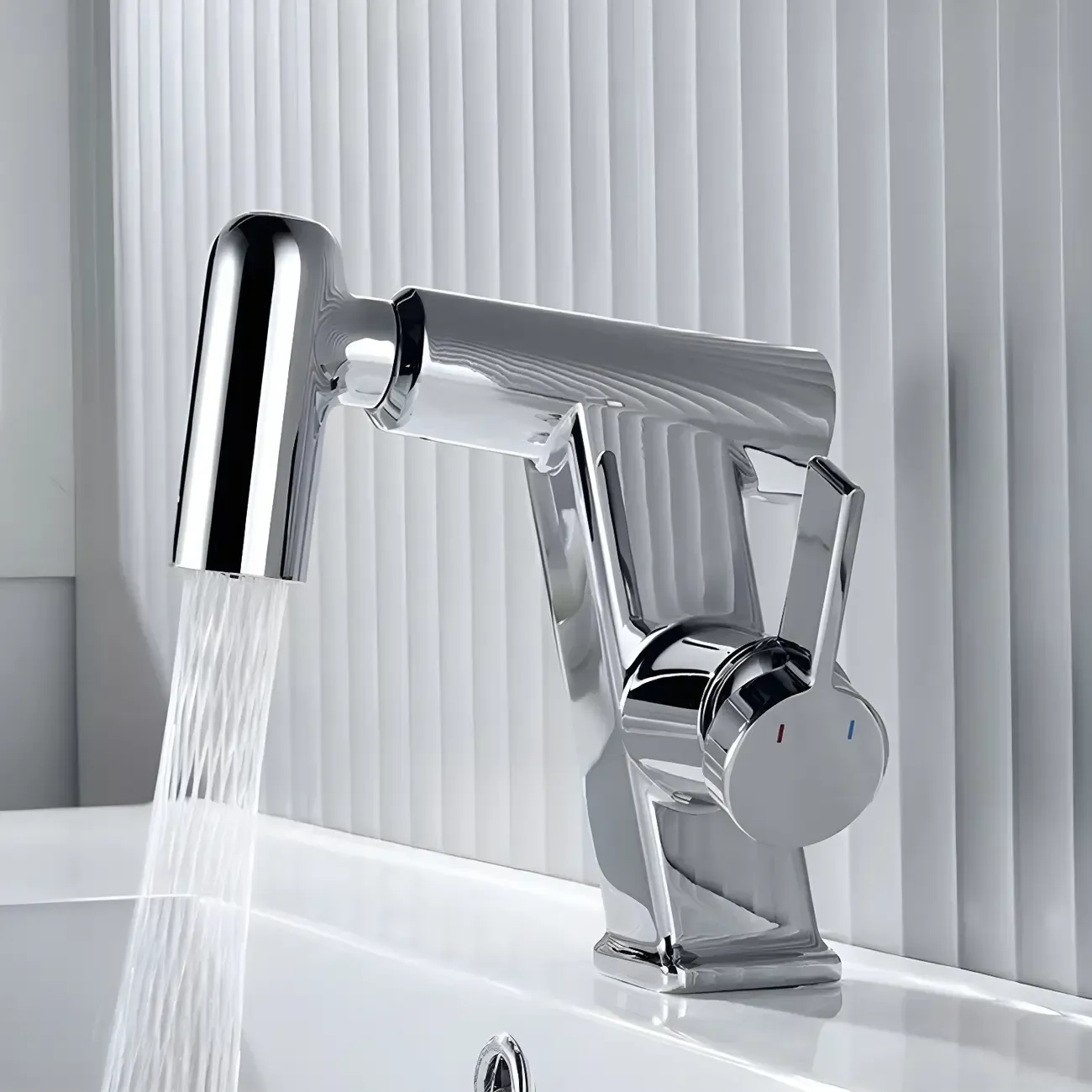 Glam Copper Matte Black Bathroom Sink Faucet with Swivel Spout Image - 3