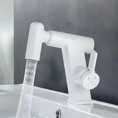 Glam Copper Matte Black Bathroom Sink Faucet with Swivel Spout Image - 5