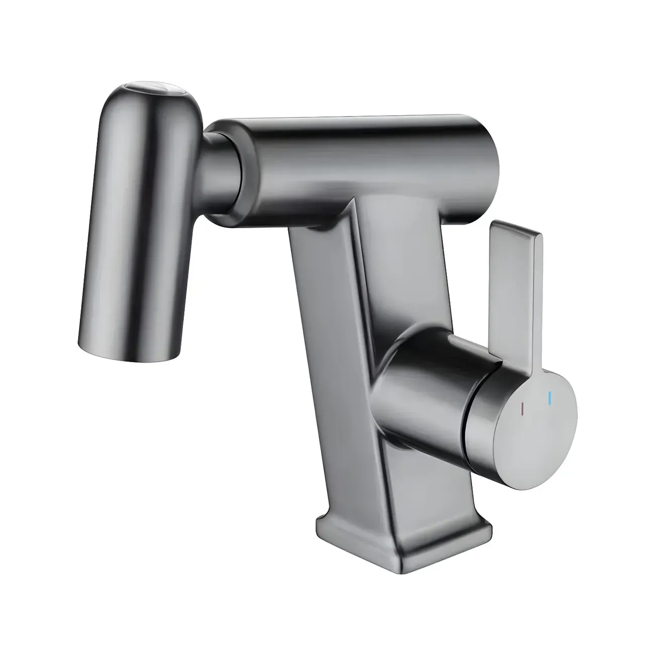 Glam Copper Matte Black Bathroom Sink Faucet with Swivel Spout Image - 10