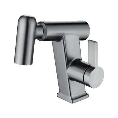 Glam Copper Matte Black Bathroom Sink Faucet with Swivel Spout Image - 10