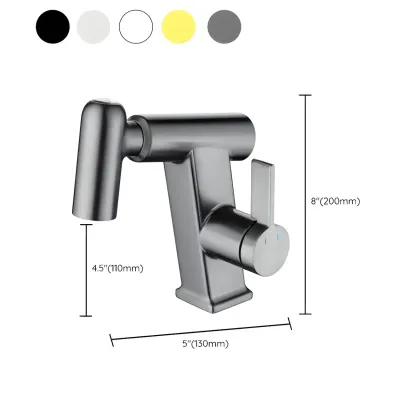 Glam Copper Matte Black Bathroom Sink Faucet with Swivel Spout #size