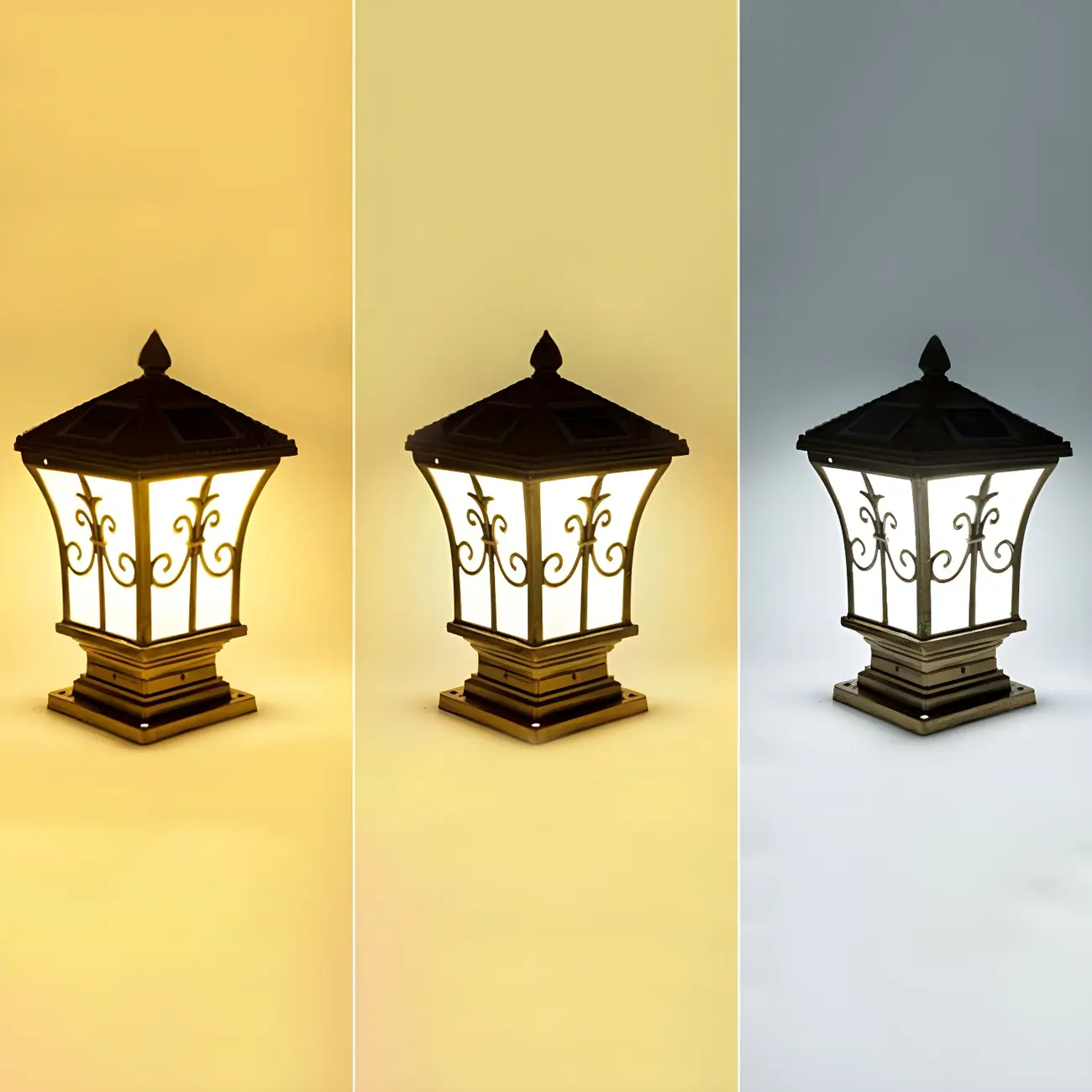 Vintage Lantern Solar Fence Post Light with 3 Color Light  Image - 8 | homeyfad
