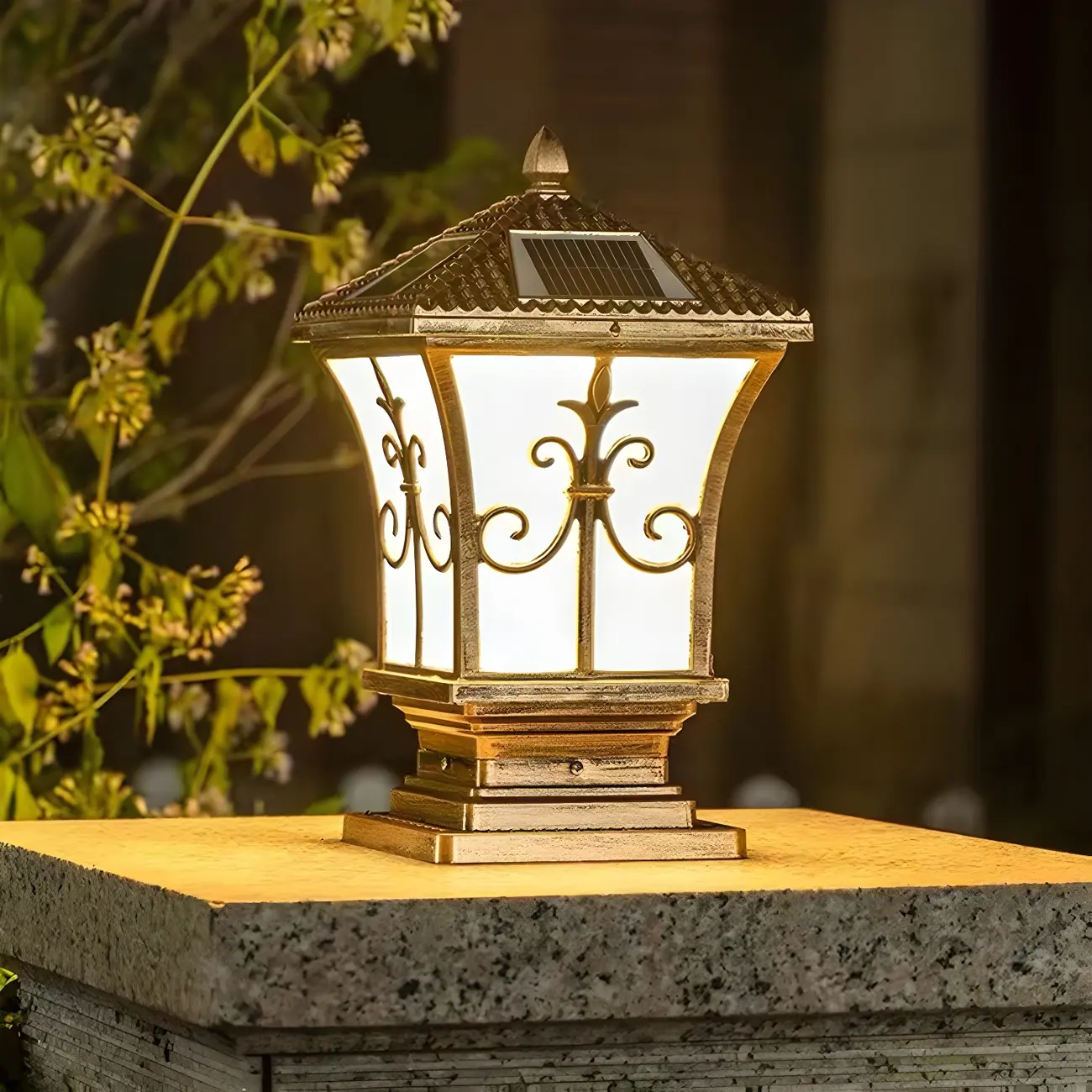 Vintage Lantern Solar Fence Post Light with 3 Color Light  Image - 16 | homeyfad