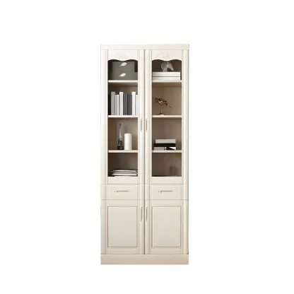 Modern Brown Wooden Vertical Filing Cabinets with Shelves Image - 8
