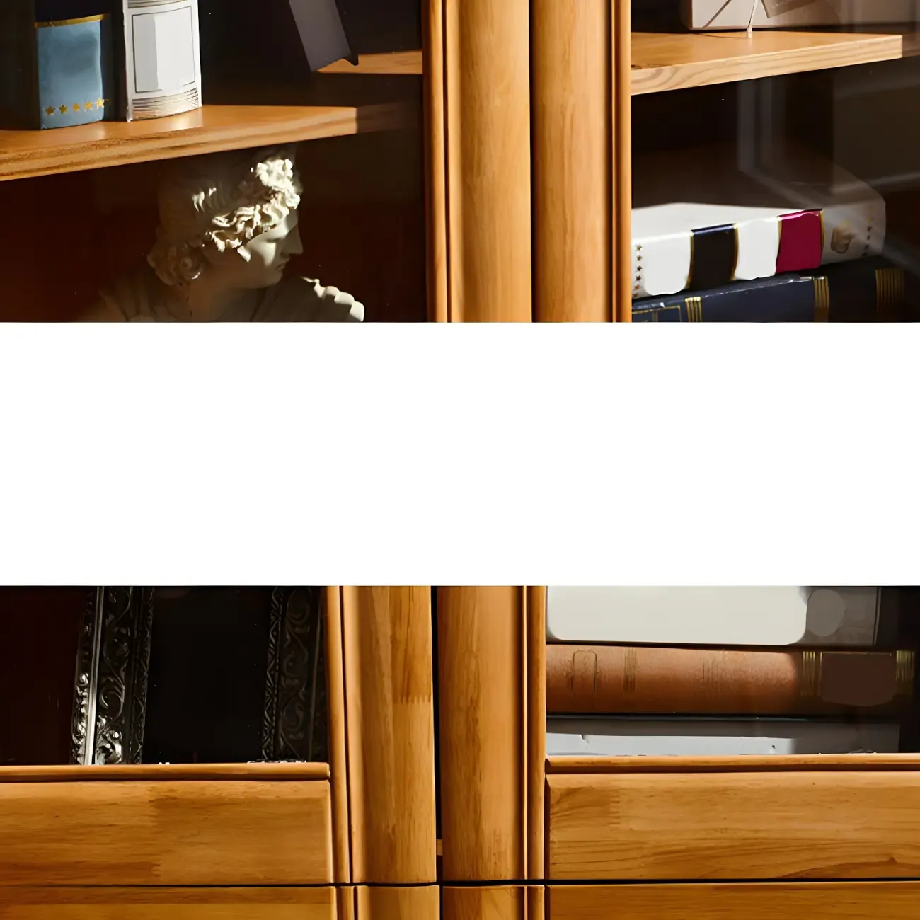 Modern Brown Wooden Vertical Filing Cabinets with Shelves Image - 9