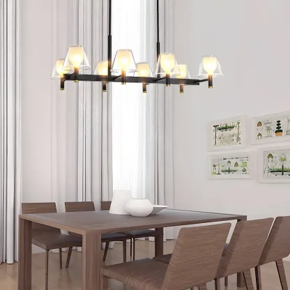 Modern Glass Bi-pin Pendant Light for Dining Room Image - 3