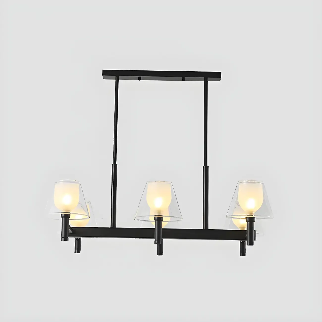 Modern Glass Bi-pin Pendant Light for Dining Room Image - 6