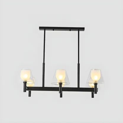 Modern Glass Bi-pin Pendant Light for Dining Room Image - 6