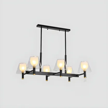 Modern Glass Bi-pin Pendant Light for Dining Room Image - 7