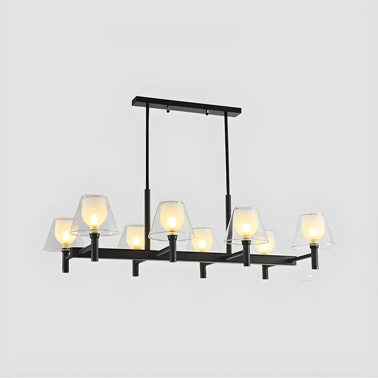 Modern Glass Bi-pin Pendant Light for Dining Room Image - 8