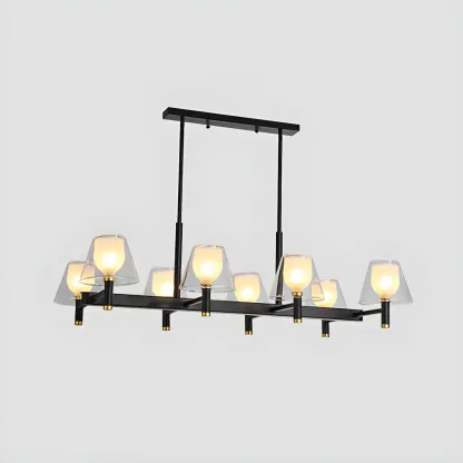 Modern Glass Bi-pin Pendant Light for Dining Room Image - 9