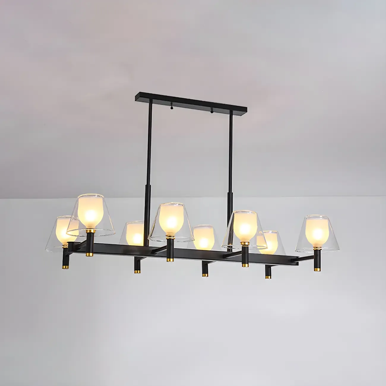 Modern Glass Bi-pin Pendant Light for Dining Room Image - 10