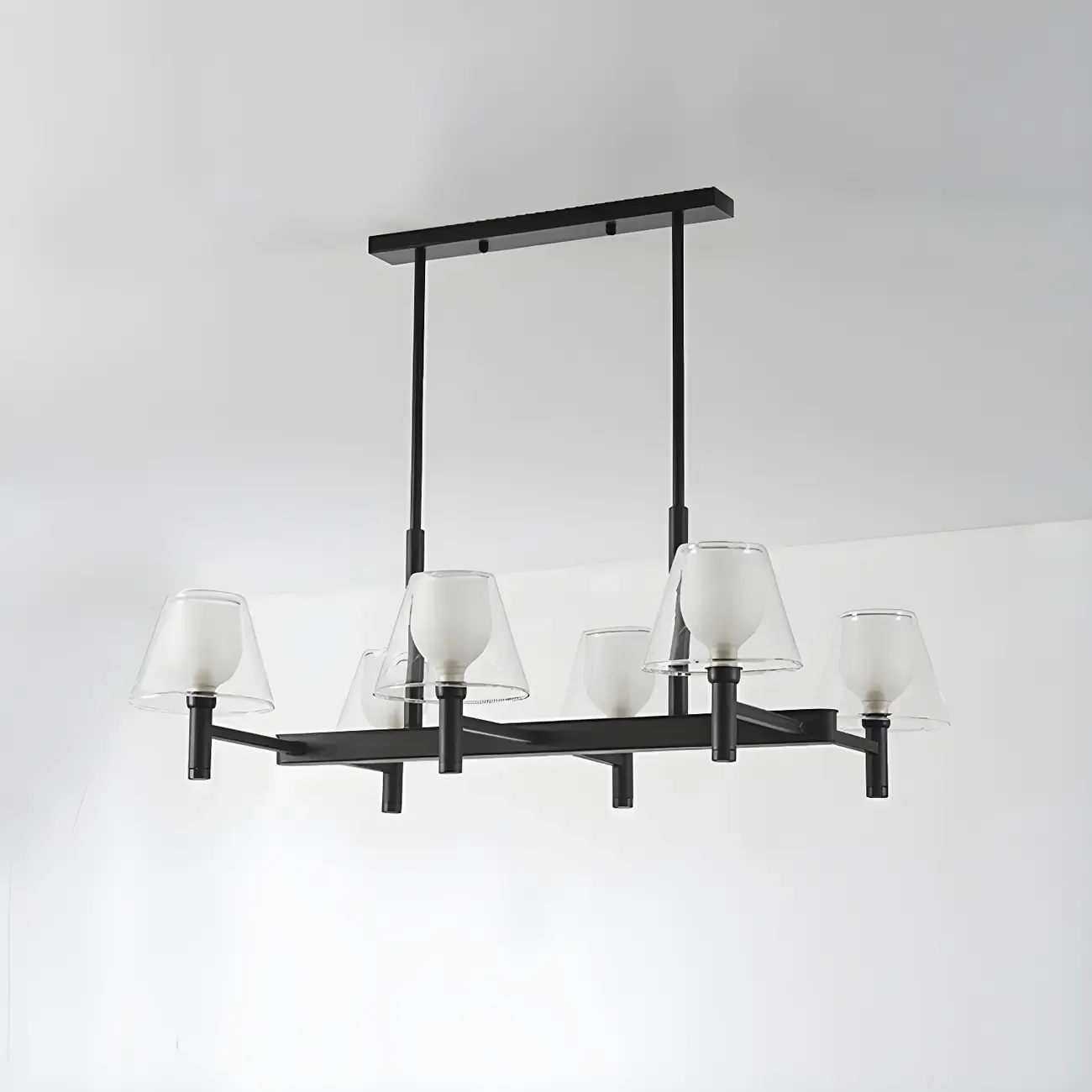 Modern Glass Bi-pin Pendant Light for Dining Room Image - 12