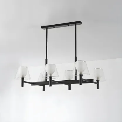 Modern Glass Bi-pin Pendant Light for Dining Room Image - 12