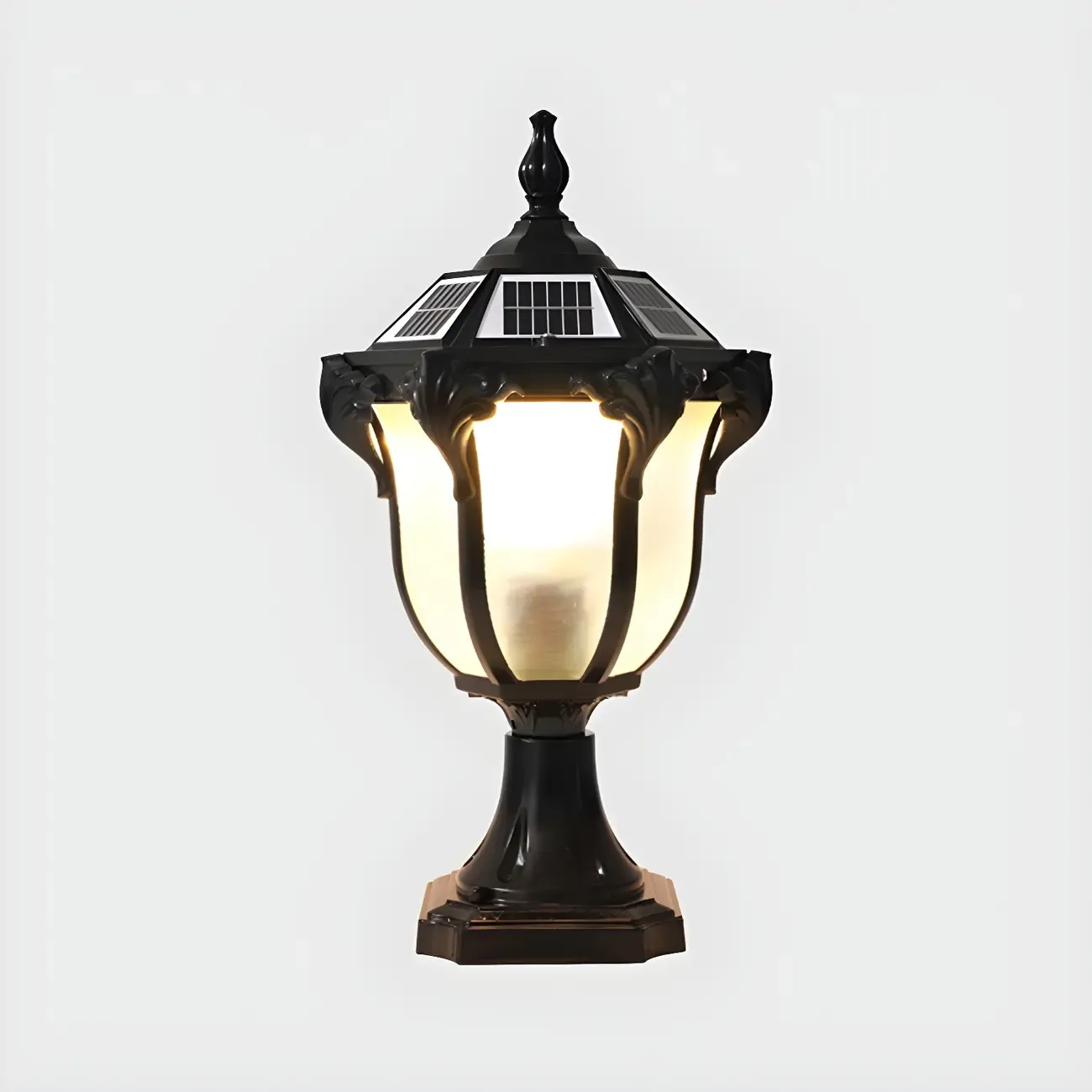 Vintage Elegant Metal Solar Post Cap Light Image - 6