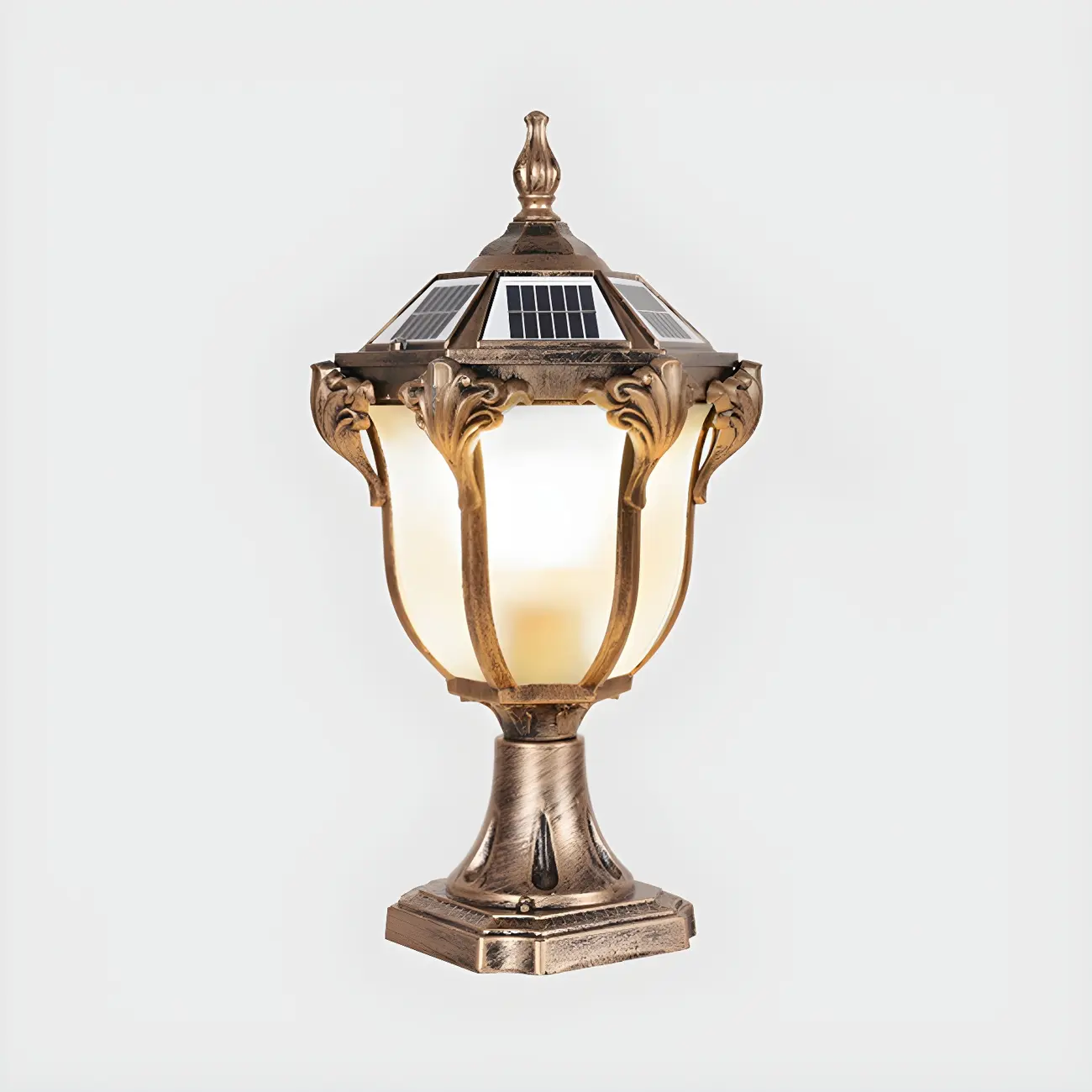 Vintage Elegant Metal Solar Post Cap Light Image - 7 | homeyfad