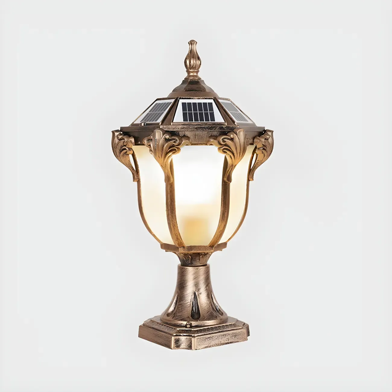 Vintage Elegant Metal Solar Post Cap Light Image - 7
