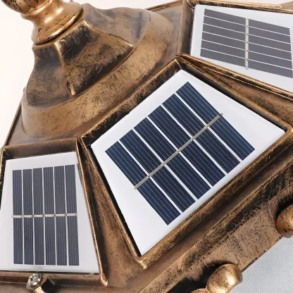 Vintage Elegant Metal Solar Post Cap Light Image - 8