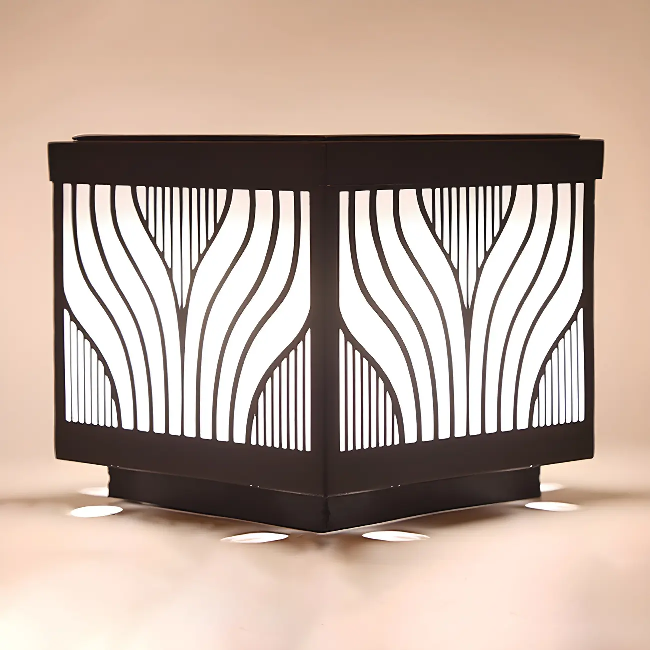 Exquisite Pattern Solar Geometric Post Cap Light Image - 9 | homeyfad