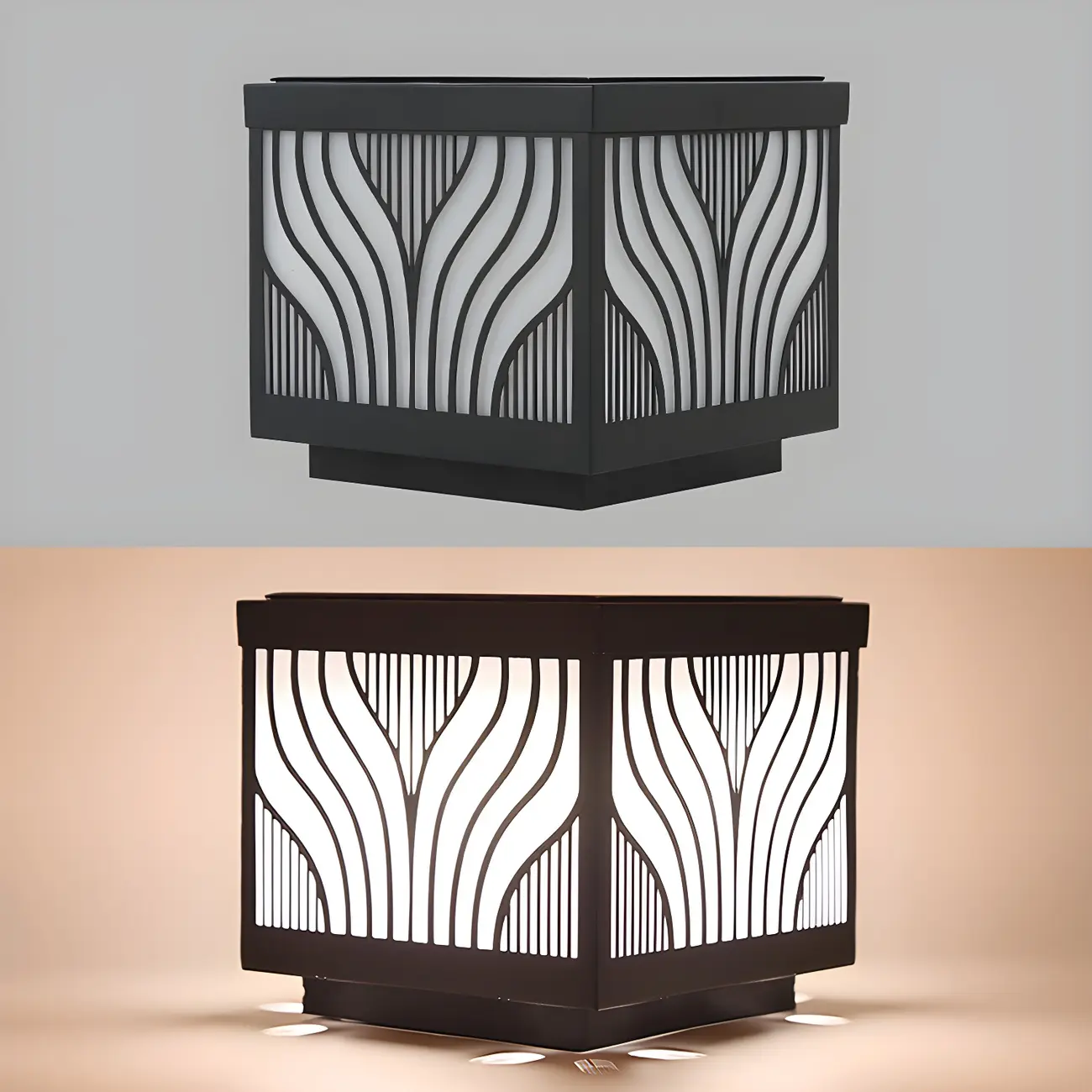 Exquisite Pattern Solar Geometric Post Cap Light Image - 13 | homeyfad