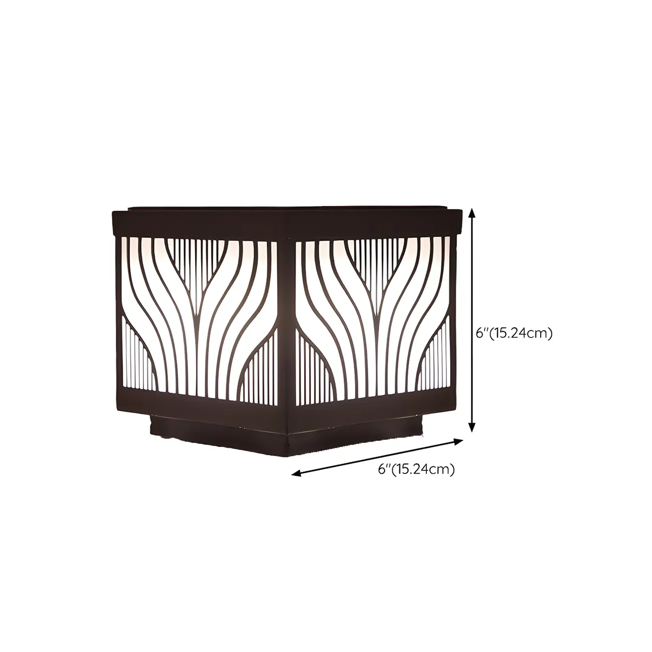 Exquisite Pattern Solar Geometric Post Cap Light #size | homeyfad