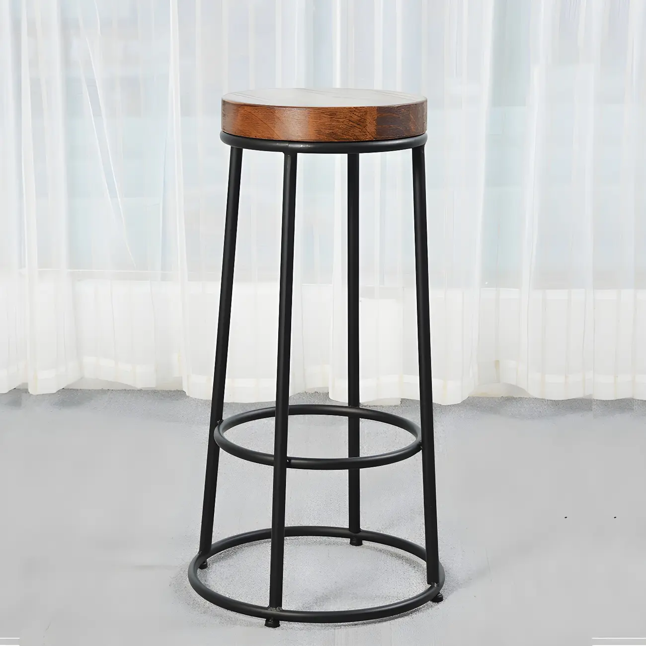 Elegant Rectangular Pine Wood Brown 5- Seat Bar Set Image - 9 | homeyfad