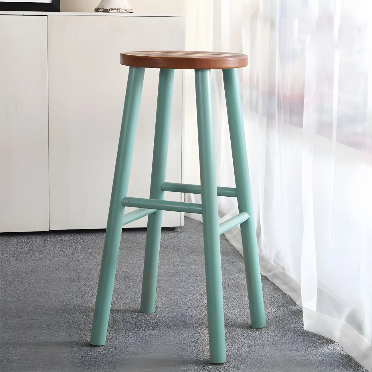 Elegant Rectangular Pine Wood Brown 5- Seat Bar Set Image - 11 | homeyfad