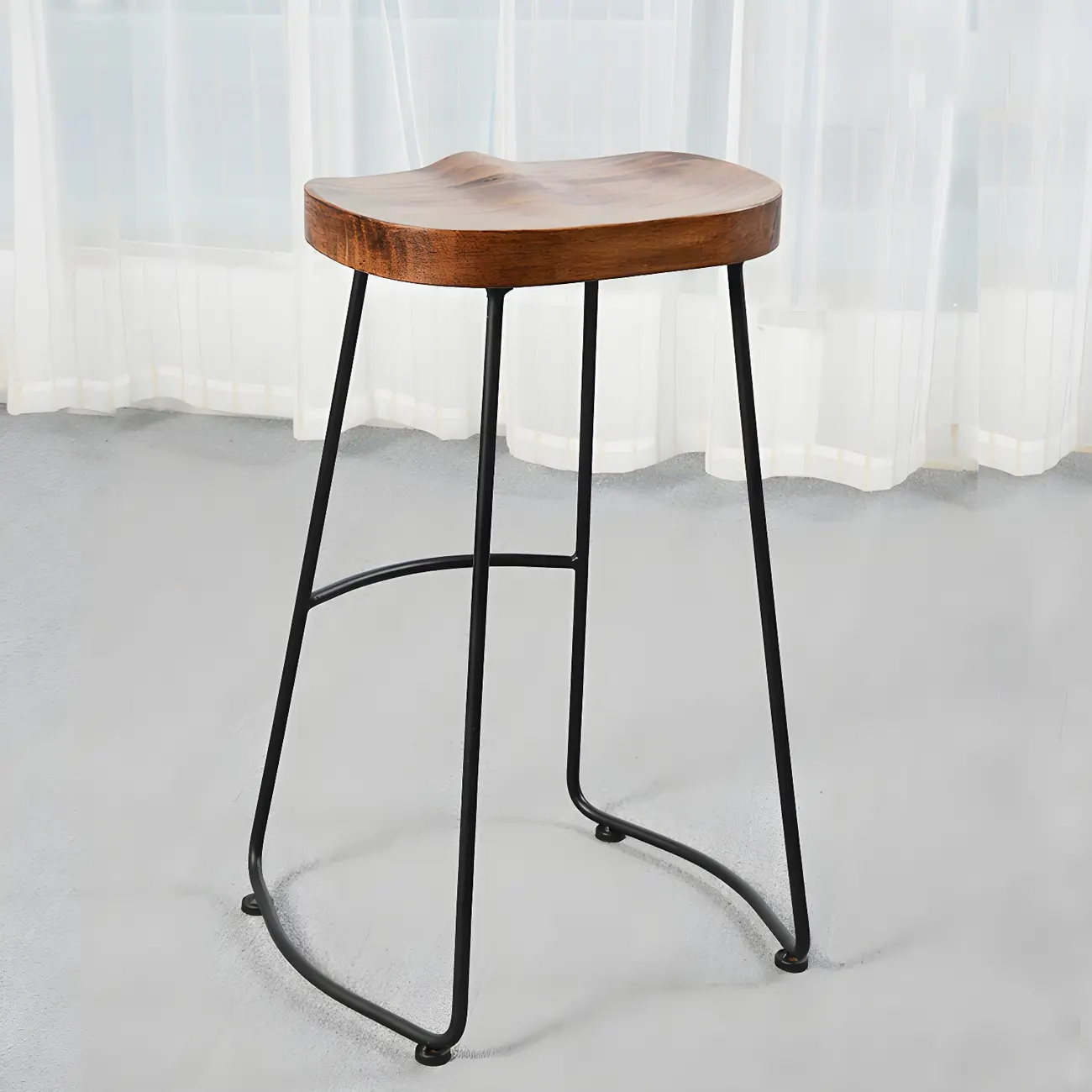 Elegant Rectangular Pine Wood Brown 5- Seat Bar Set Image - 14 | homeyfad