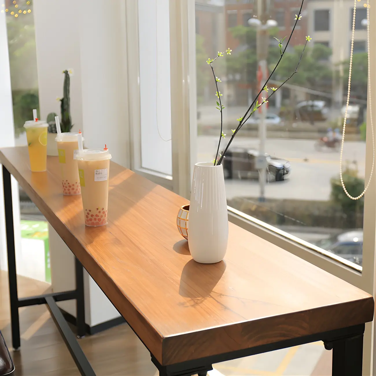 Elegant Rectangular Pine Wood Brown 5- Seat Bar Set Image - 15 | homeyfad