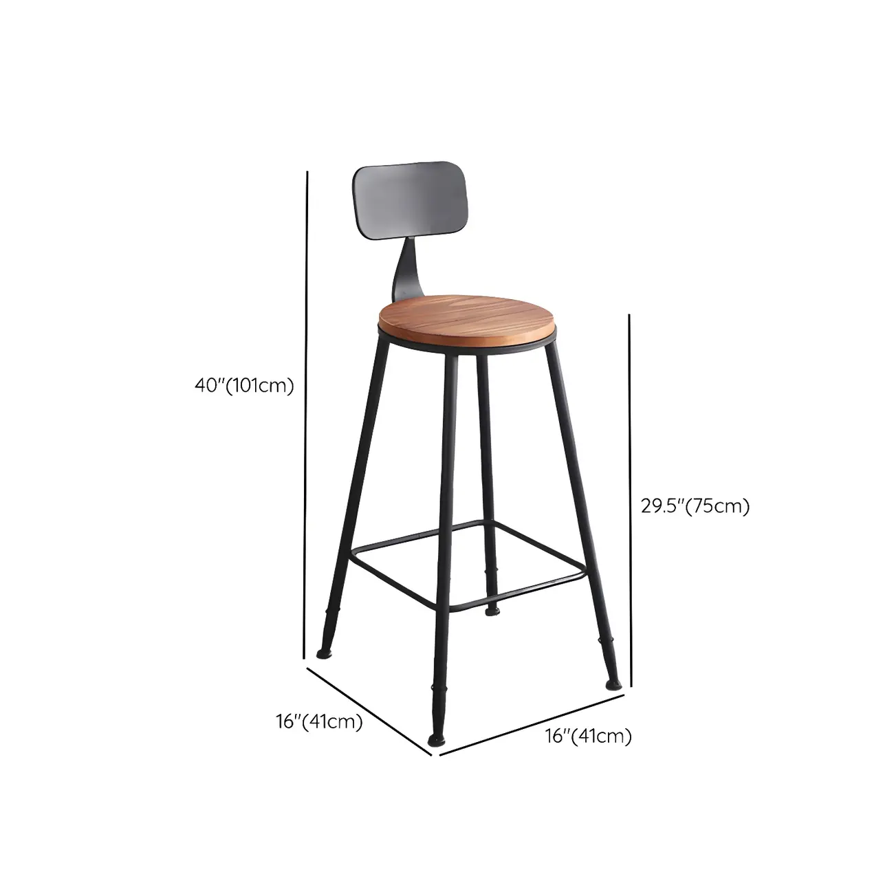 Elegant Rectangular Pine Wood Brown 5- Seat Bar Set #size | homeyfad